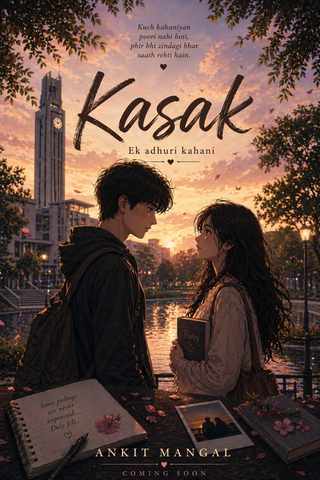 Kasak book cover by Ankit Mangal